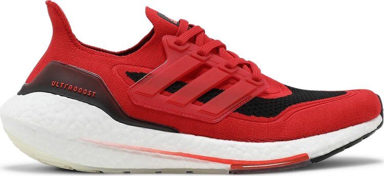 Кроссовки Adidas UltraBoost 21, красный/черный/белый FY0387 | Red фото 1