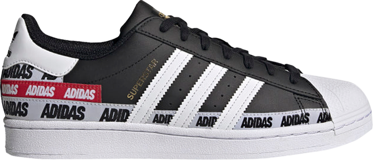 Кроссовки Adidas Superstar 'Wordmark Heel Stripe - Core Black', черный FX5559 | Black фото 1