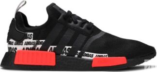 Кроссовки Adidas NMD_R1 'Wordmark Heel Stripe - Black Solar Red', черный