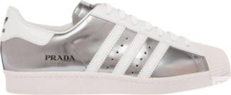 Кроссовки Adidas Prada x Superstar 'Silver Metallic', серебряный