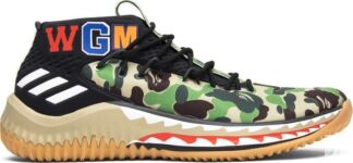 Кроссовки Adidas A Bathing Ape x Dame 4 'Green Camo', зеленый