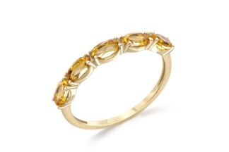 Кольцо с 5 цитринами из жёлтого золота