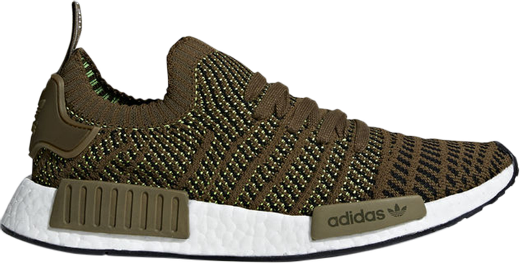 Кроссовки Adidas NMD_R1 STLT Primeknit 'Trace Olive', зеленый CQ2389 | Green фото 1