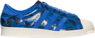 Кроссовки Adidas A Bathing Ape x Undeafeated x Superstar 80s 'Blue Camo', с