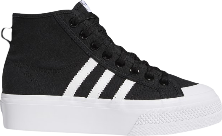 Кроссовки Adidas Wmns Nizza Platform Mid 'Core Black White', черный FY2783 | Black фото 1