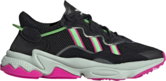 Кроссовки Adidas Wmns Ozweego 'Black Shock Lime Pink', черный