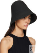 Черная пляжная шляпа из бумажной соломы Totême