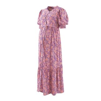 Платье длинное с принтом пейсли для периода беременности  40 фиолетовый