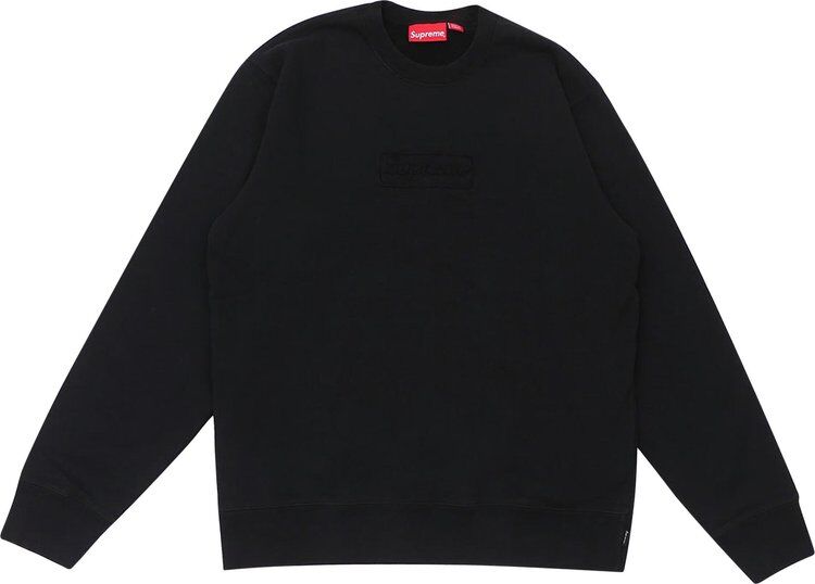 Толстовка Supreme Cutout Logo Crewneck 'Black', черный SS20SW70 BLACK | Black фото 1