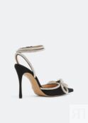 Атласные туфли MACH AND MACH Double bow satin pumps, черный