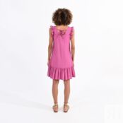Платье короткое с воланами  M розовый