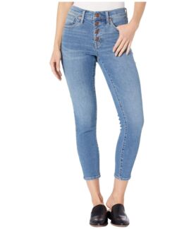 Джинсы Madewell, 9" High-Rise Skinny Crop Button Front in Dewey Wash