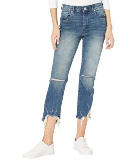 Джинсы Blank NYC, Madison High-Rise Crop Medium Wash Skinny Jeans w/ Raw He
