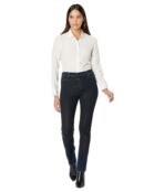 Джинсы AG Adriano Goldschmied, Mari High-Rise Slim Straight in Leatherette