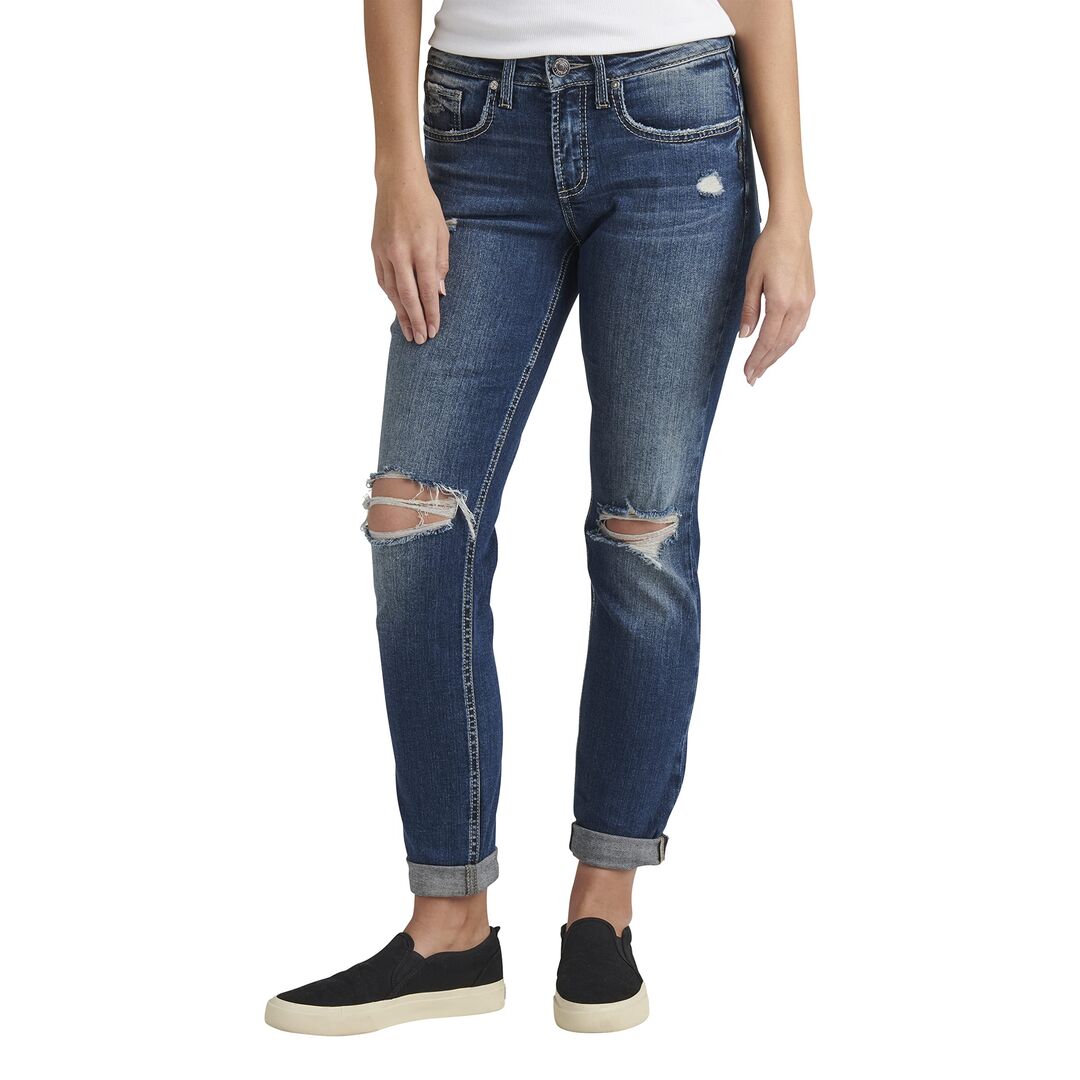 Джинсы Silver Jeans Co., Boyfriend Mid-Rise Slim Leg Jeans L27101EKC361 9814493 | Indigo фото 1