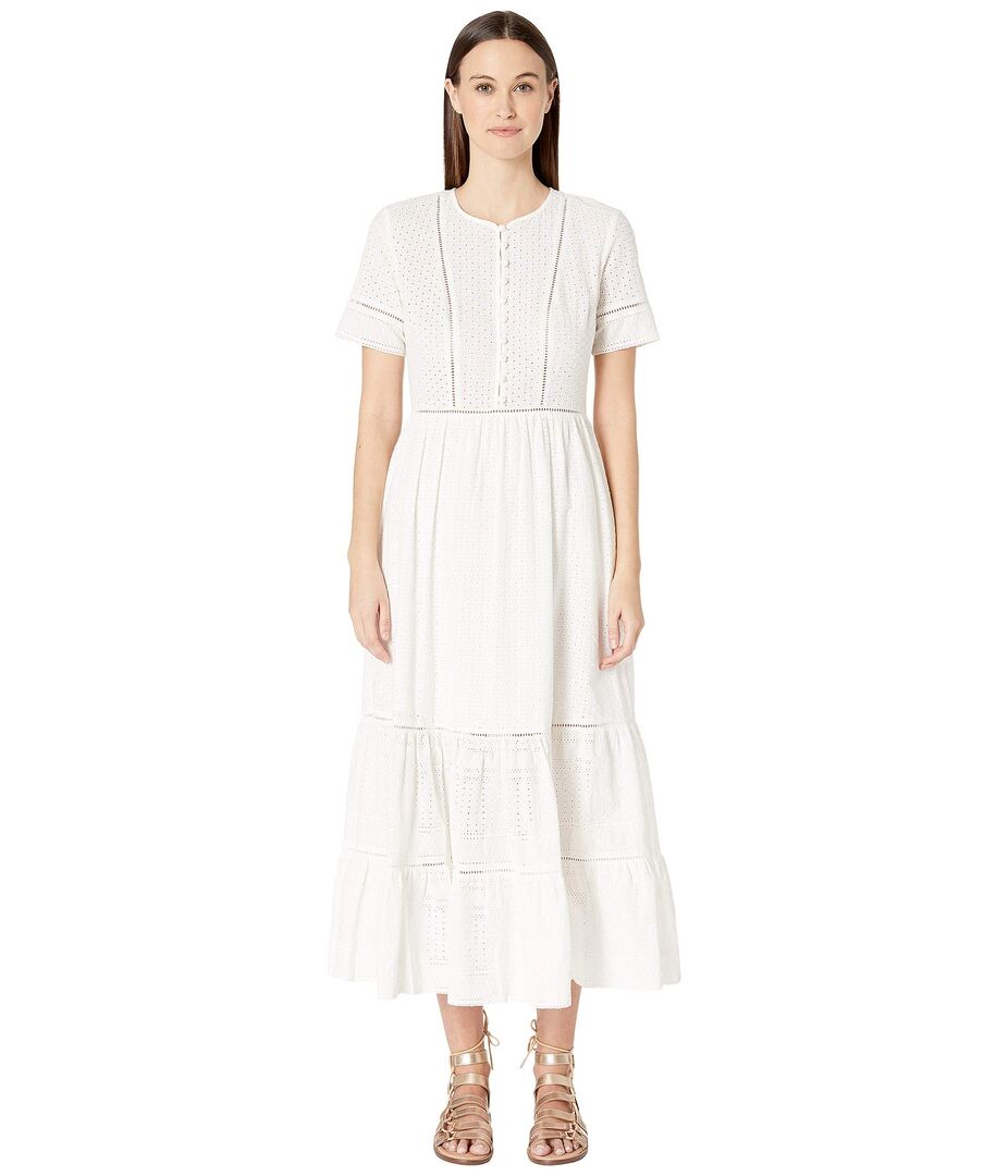 Платье Jonathan Simkhai, Embroidered Button Down Tee Dress 9214428 | White фото 1