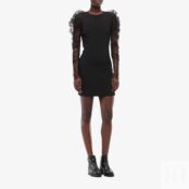 Платье Cushnie, Mini Dress w/ Pleated Tulle Voluminous Sleeves 9284930 | Black фото 1