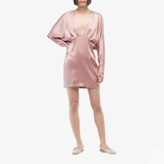 Платье Cushnie, Plunging Long Sleeved Blouson Mini Dress