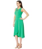 Платье Donna Morgan, High Twist Stretch Lightweight Crepe Midi Dress w/ Asy 9400125 | Bright Jade фото 2