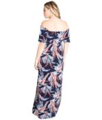 Платье Ingrid & Isabel, Maternity Off-the-Shoulder Smocked Maxi Dress 9456642 | Navy Feathers фото 3