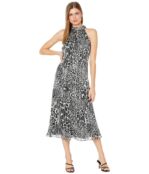 Платье MILLY, Adrian Metallic Stripe Leopard Burnout Dress 9479494 | Grey фото 1