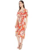 Платье London Times, Spring Garden Mesh Surplus Shirred Flounce Dress 9507223 | Red Multi фото 2