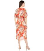 Платье London Times, Spring Garden Mesh Surplus Shirred Flounce Dress 9507223 | Red Multi фото 3