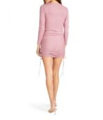 Платье Steve Madden, # 1 Crush Long Sleeve Adjustable Rib Knit Mini Dress 9509178 | Mauve фото 3