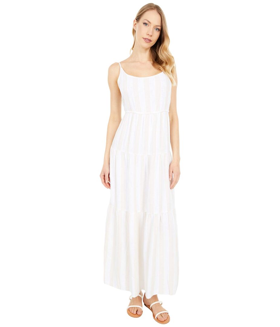 Платье bella dahl, Tiered Tie Back Maxi Dress 9516722 | Bermuda Sand Stripe фото 1