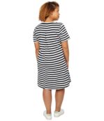 Платье Bobeau, Short Sleeve Cotton T-Shirt Dress 9522835 | Black/White фото 3