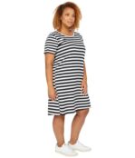 Платье Bobeau, Short Sleeve Cotton T-Shirt Dress 9522835 | Black/White фото 4