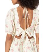 Платье WAYF, Tie Back Puff Sleeve Midi Dress 9529745 | Ivory Whisper Floral фото 3