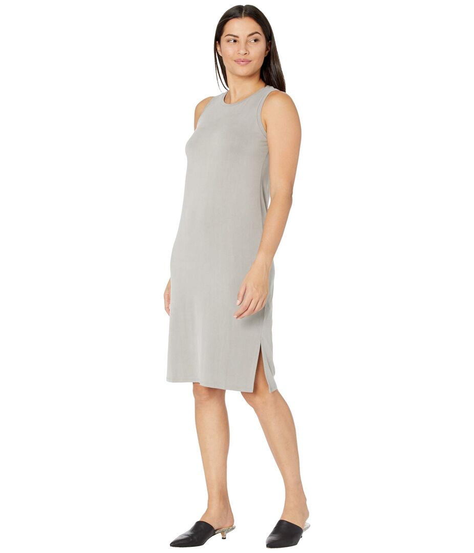 Платье Eileen Fisher, Sandwashed Cupro Knit Crew Neck Tank Dress 9533481 | Smoke фото 1