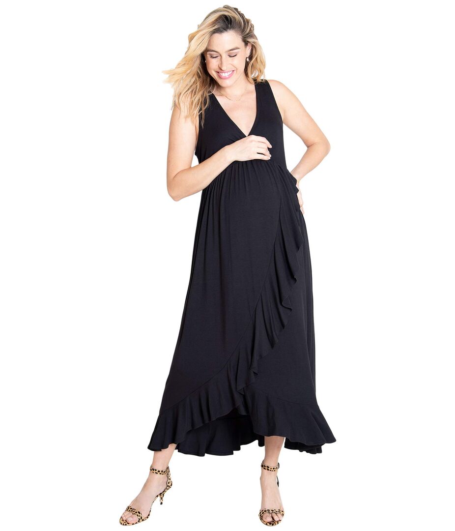 Платье Ingrid & Isabel, Maternity Cross Front Maxi Dress 9553718 | Black фото 1