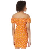 Платье WAYF, Off Shoulder Ruched Mini Dress 9555397 | Orange Dandelion фото 2