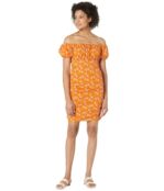 Платье WAYF, Off Shoulder Ruched Mini Dress 9555397 | Orange Dandelion фото 4