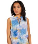 Платье LAUNDRY BY SHELLI SEGAL, Tie Neck Dress 9557947 | Blue Multi фото 3