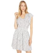 Платье 1.STATE, V-Neck Smocked Ruffle Dress 9571086 | Delicate Flower White фото 1