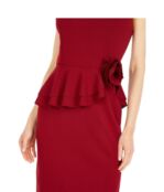 Платье MARINA, Stretch Crepe Peplum Dress 9581464 | Wine фото 3