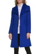 Шерстяное пальто с широким воротником Karl Lagerfeld Paris Cobalt
