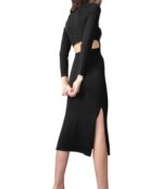 Платье LBLC The Label, Kim Long Sleeve Open Back Dress 9602093 | Black фото 3