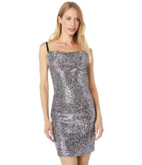 Платье Bebe, Animal Cowl Sequin Short Dress