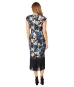 Платье Badgley Mischka, CDC Floral Fringe Dress 9612340 | Black Multi фото 2