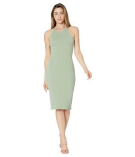 Платье line and dot, Lori Asymmetrical Ribbed Midi Dress