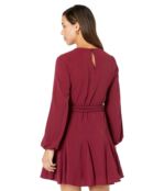 Платье Sage, Long Sleeve Pleated Mini Dress 9613621 | Red фото 2