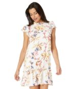 Платье CeCe, Short Sleeve Square Neck Dolce Floral Dress 9614940 | Soft Ecru фото 1