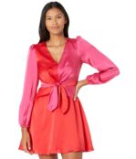 Платье MILLY, Stella Satin Dress 9619333 | Pink/Real Red фото 1