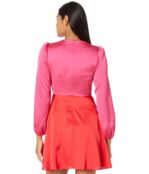 Платье MILLY, Stella Satin Dress 9619333 | Pink/Real Red фото 2