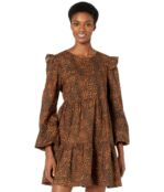 Платье WAYF, Velma Babydoll Mini Dress 9621653 | Brown Leopard фото 1