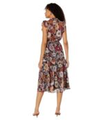 Платье Steve Madden, Orange Blossom Printed Chiffon Dress 9630993 | Rust/Black фото 2